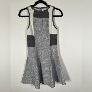 Derek Lam 10C Athleta Collab gray white colorblock dress sz XS tenniscore
